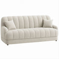 Sofá Curvo de 2 Lugares em Bouclé Bege Claro 180 x 85 x 82 cm