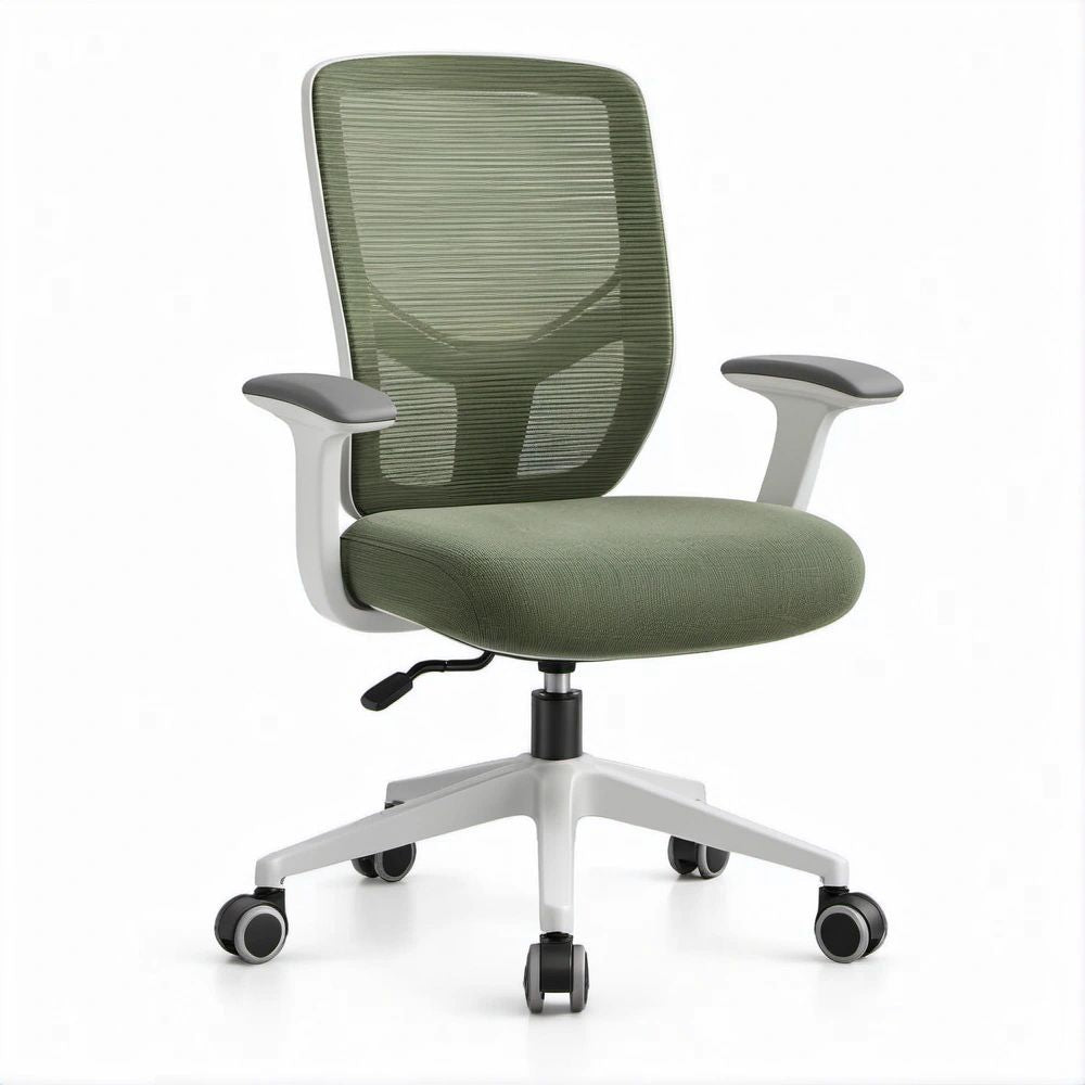 Cadeira de Escritório Ergonómica Giratória em Malha Verde-Azeitona 64 x 64 x 112-122 cm