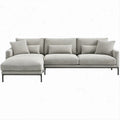 Sofá de Canto com Chaise Longue à Esquerda Cinzento-Claro e Preto, 280 x 160 x 85 cm